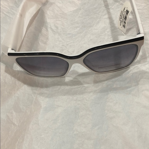 Laundry Shelli‎ Segal LS310 white black trim brow bar square look sunglasses new main image 8